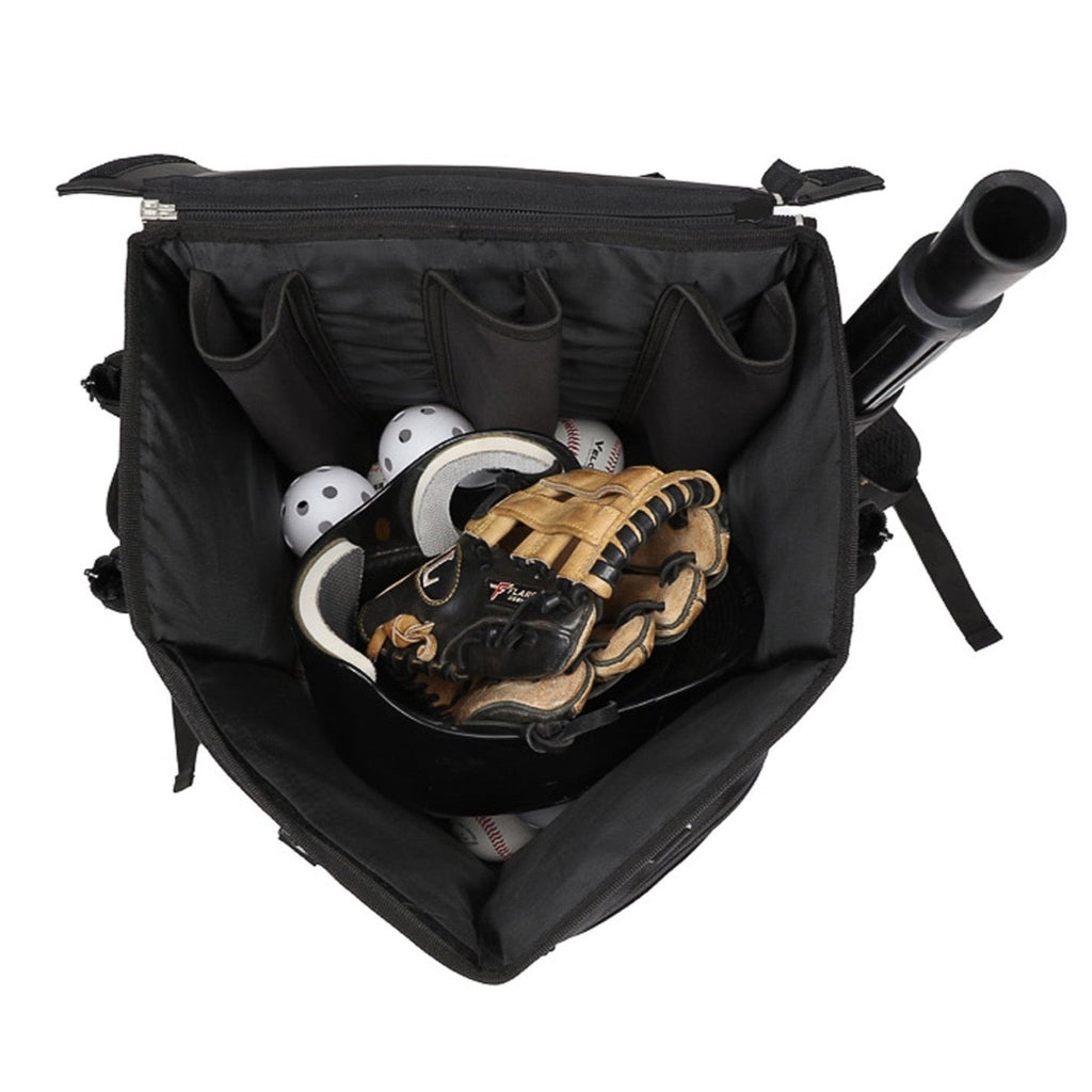 VeloTee Baseball & Softball Bat Bag Backpack Batting Tee has enough storage to hold all your baseball & softball equipment and gear. 